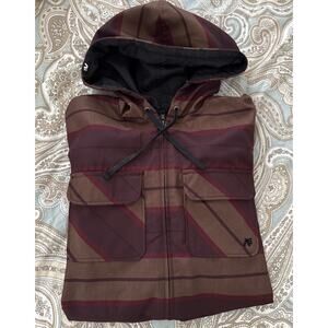 AG ANALOG by BURTON Mens 2016 INTEGRATE Burgundy/Brown Plaid Jacket Small NEW